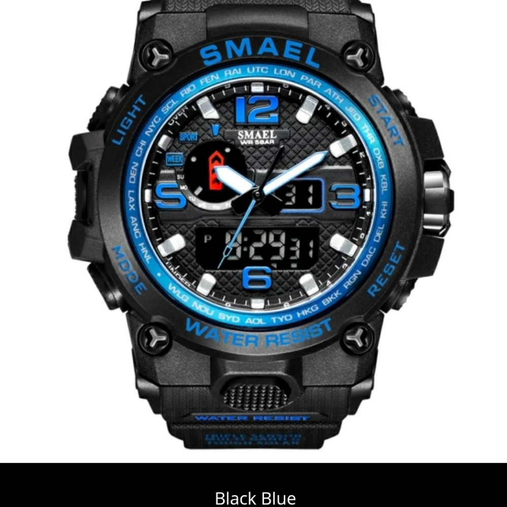 COPY - Dual Display Analog Digital LED Electronic Quartz Wristwatch